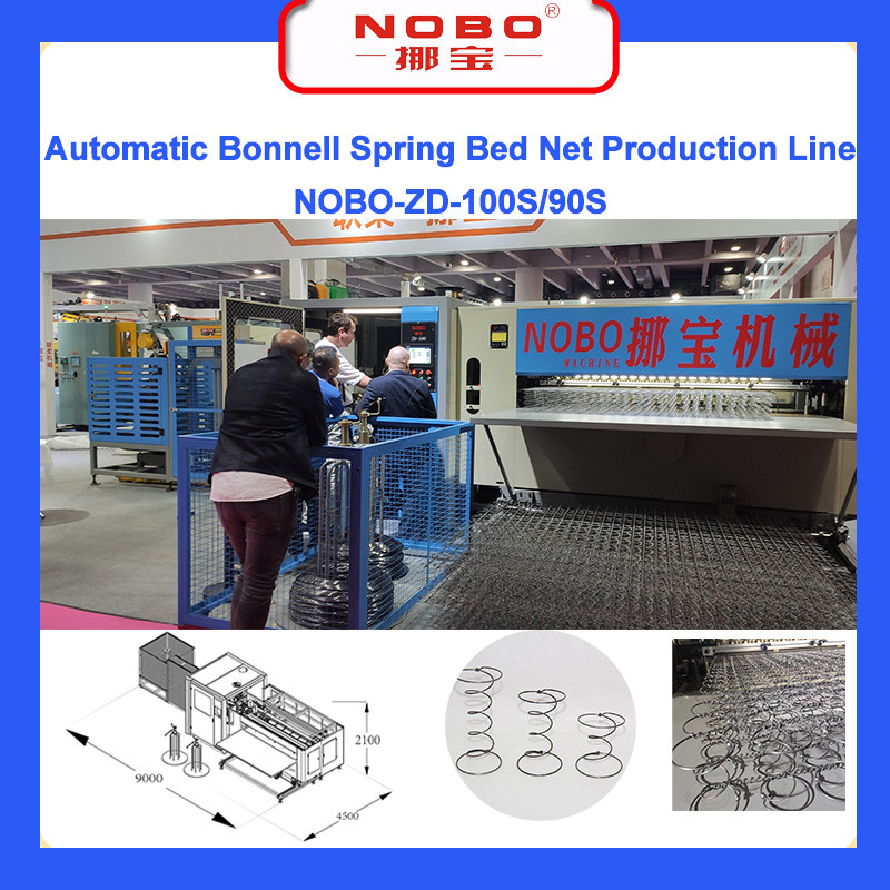 Furniture Bed Core Mattress Production Line 3 Phase 9000 * 4500 * 2100 Mesin Ditempati Area