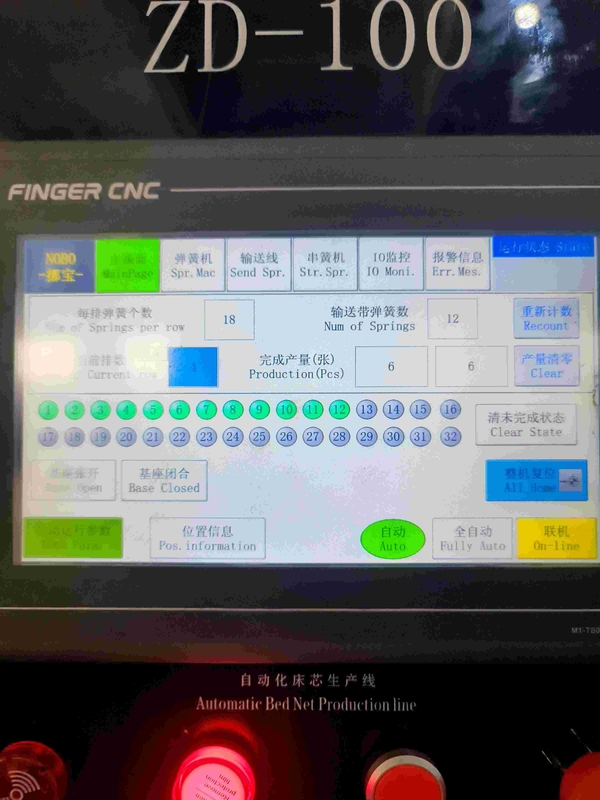 EtherCAT Servo Control Bonnell Spring Bed Core Produksi Mesin Untuk 90-100Springs/min